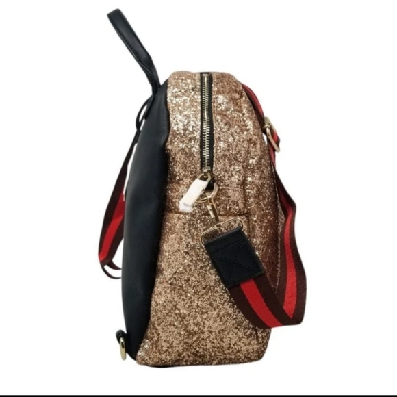 Rose Gold Sparkle Convertible Crossbody- backpack and wallet Set main image 5